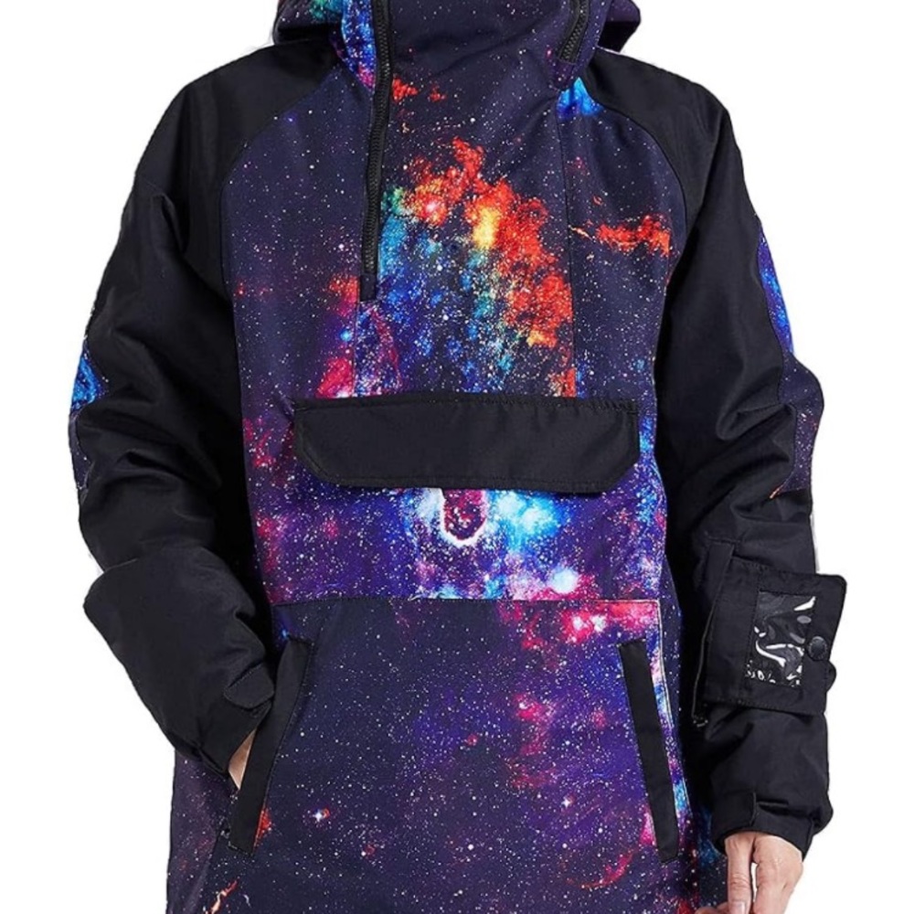 SNBOCON Womens Anorak Ski Snow Jacket Pullover Winter Large